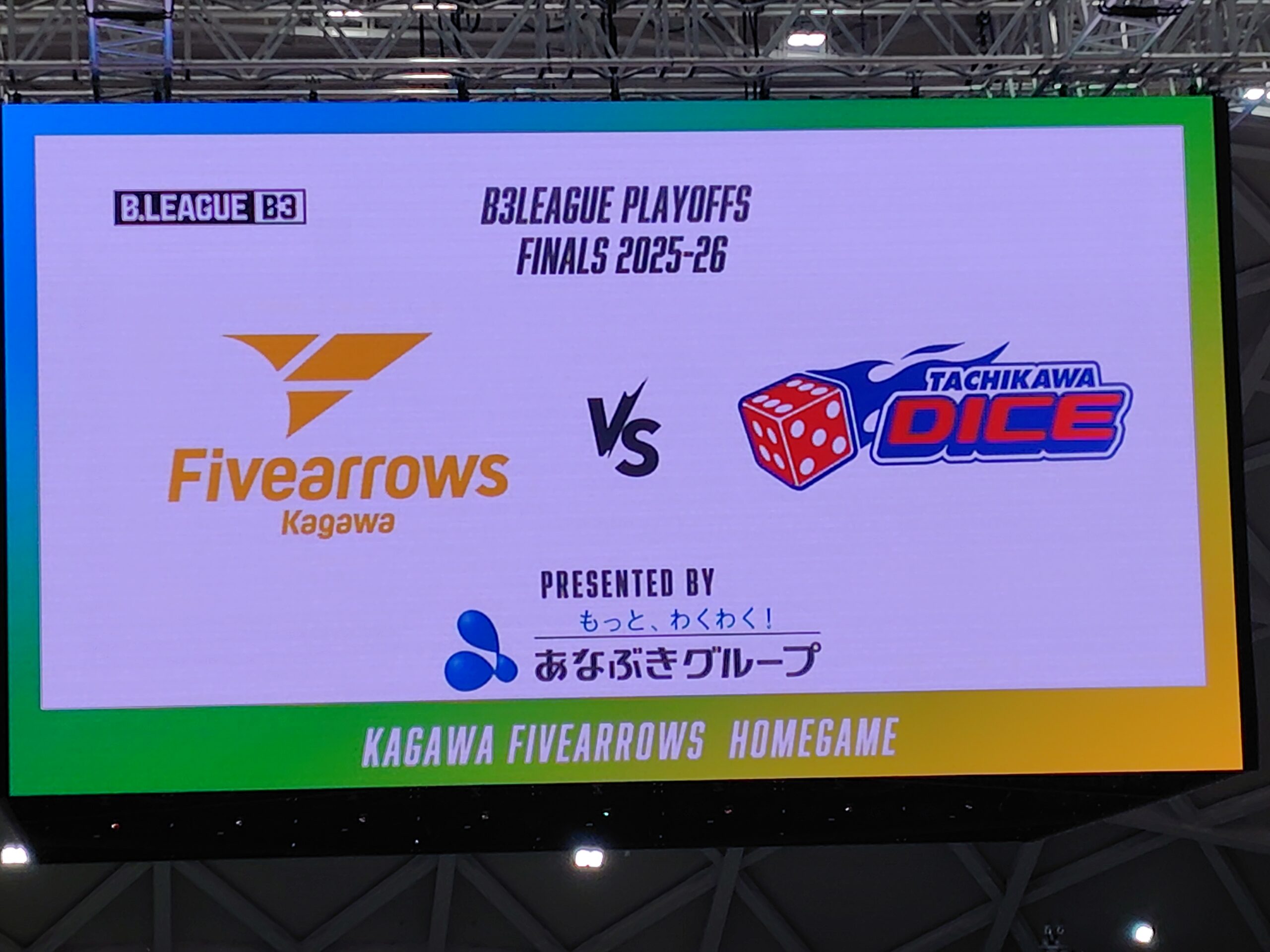 香川ファイブアローズVS立川ダイス GAME1観戦記　2025-2026プレイオフ ファイナル
